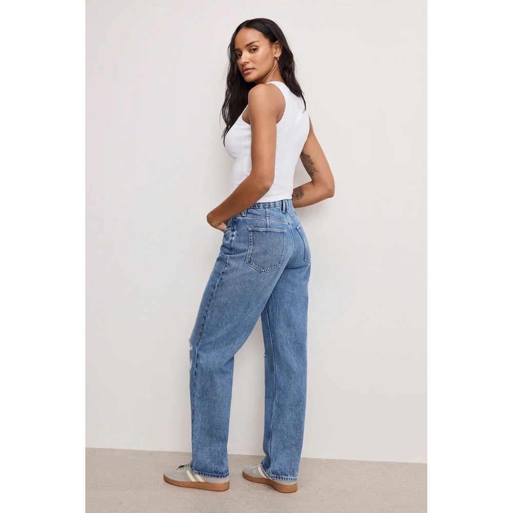 Good American Good '90s Jeans Women's 14/32 Blue Baggy Relaxed Mid Rise Denim